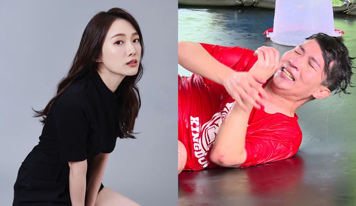 ▲最美護理師鄔又曦（左）玩濕身遊戲，張立東（右）耍花招被罵翻。（圖／鄔又曦IG、台視提供）