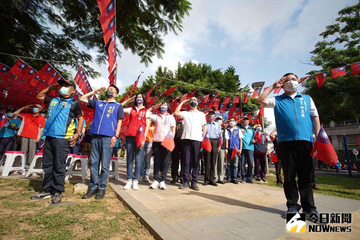 ▲有意參選的桃園市議會議長邱奕勝今天力挺朱立倫，希望桃園鄉親支持老縣長，讓他風光高票當選黨主席。（圖／記者李春台攝，2021.09.03）
