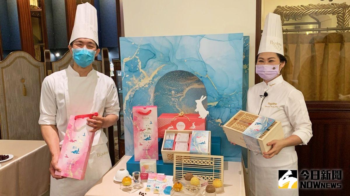▲帕莎蒂娜烘焙坊以名月意象，推出「富月」、「觀月」兩款中秋禮盒。（圖／記者陳美嘉攝，2021.09.03）