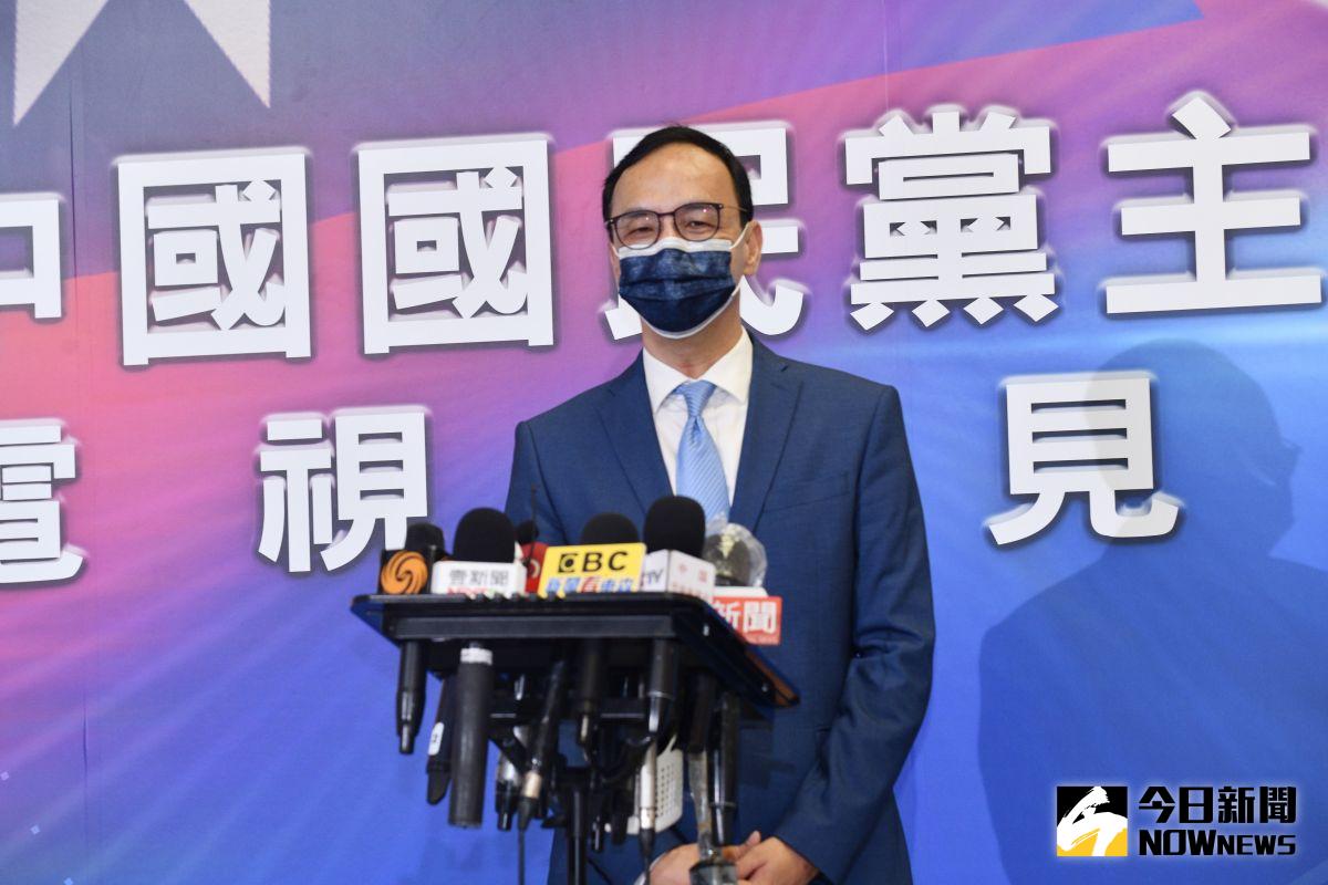 ▲國民黨主席選舉政見辯論會，候選人朱立倫。（圖／記者林柏年攝.2021.09.04）