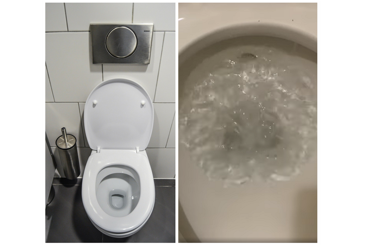▲一名網友表示，樓上沖水自家馬桶就會跟著波動，讓他相當懊惱，因此只好發文求解。對此，不少過來人秒揪出「問題點」，直言「花錢馬上解決」。（合成圖／圖左取自pixabay、圖右翻攝「爆系知識家」）