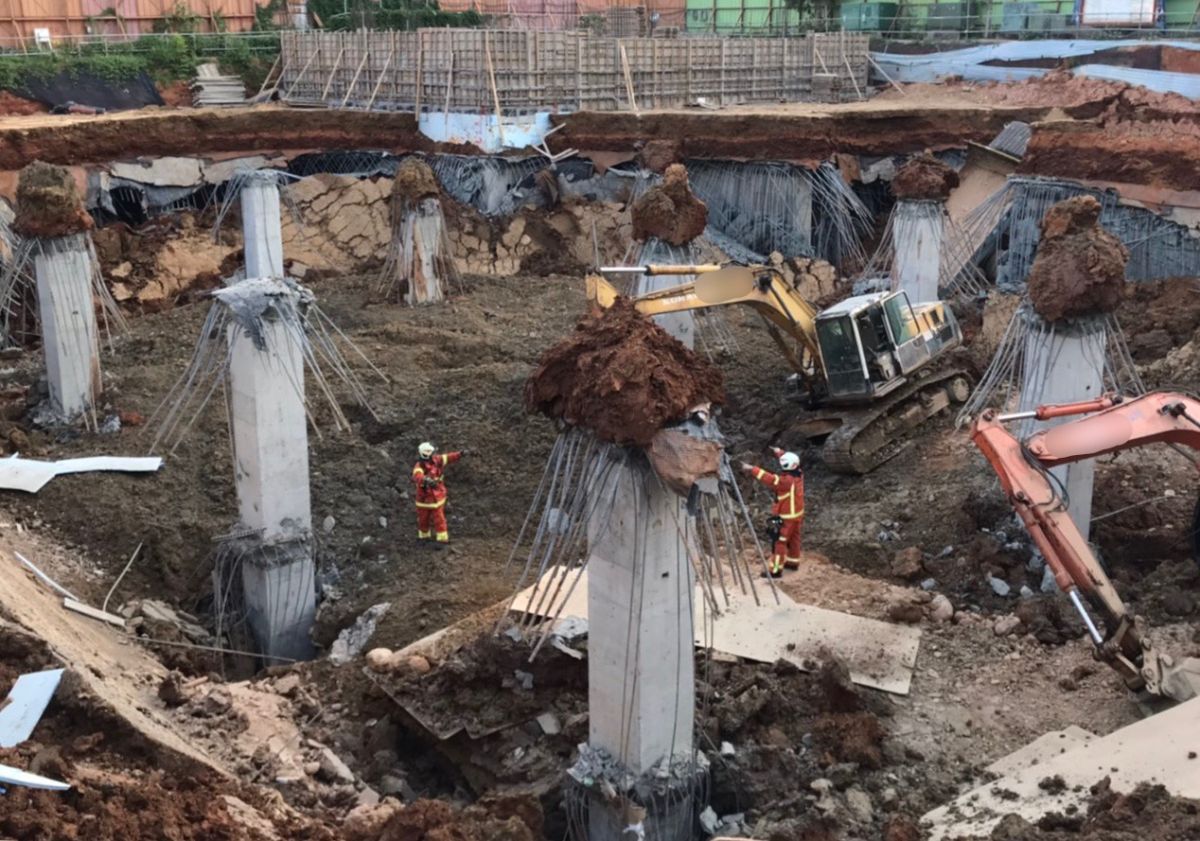 ▲去年平鎮文化地下停車場工程發生坍塌意外，造成一名林姓女工死亡。（圖／資料照片）