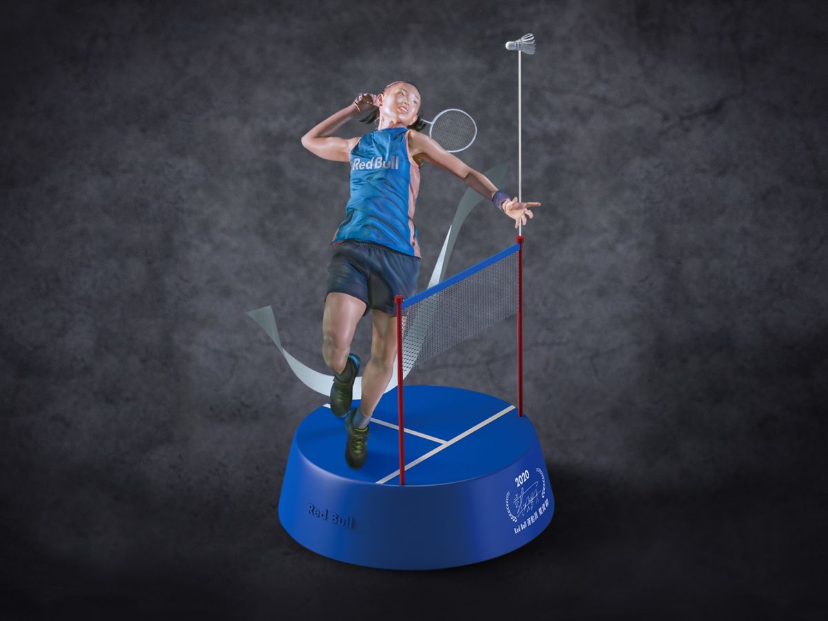 ▲Red Bull刻畫小戴在場上的英姿，製作全球限量10組的「戴資穎－榮耀紀念公仔」只送不賣。（圖／官方提供）