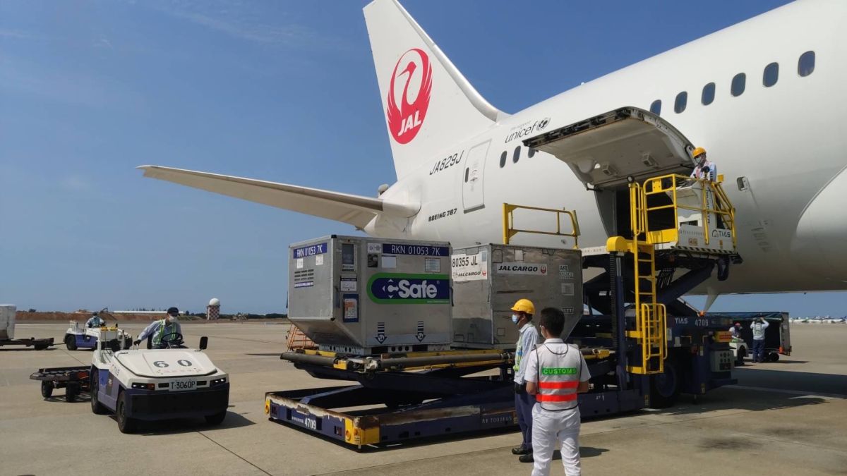 ▲日本4度捐贈我國疫苗，今（7）日已運抵台灣。（圖／翻攝自蘇貞昌臉書）