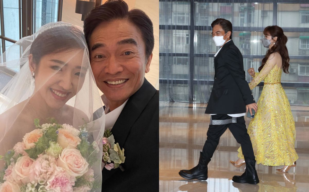 ▲吳宗憲（右圖左、左圖右）嫁女，緊牽吳姍儒（右圖右）到場。（圖／NOWnews影像中心、吳宗憲臉書）