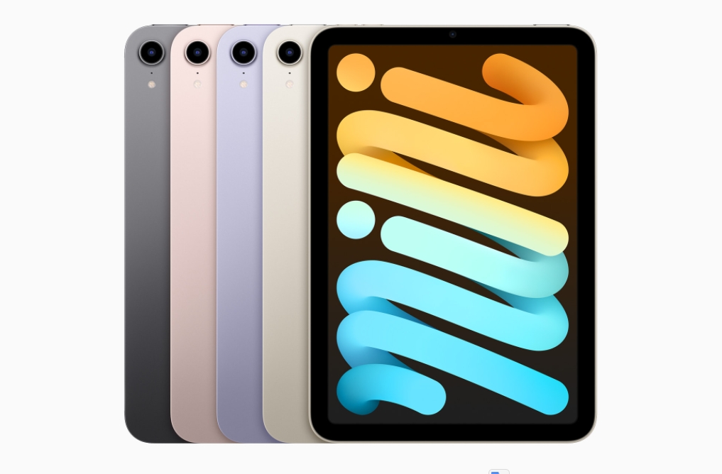 ▲iPad mini 提供一系列全新外觀，包括太空灰、粉紅色、紫色和星光色。（圖／Apple提供）