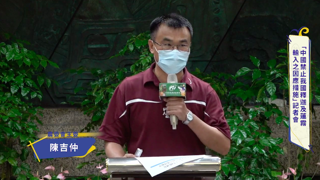 ▲農委會主委陳吉仲表示，中國禁我國蓮霧與釋迦，完全不符合國際規範，也沒有科學根據。（圖／翻攝自農委會直播）