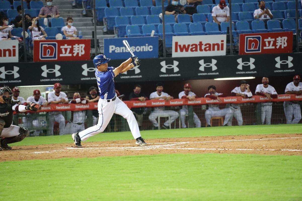 ▲富邦悍將外野手戴云真對味全龍二軍敲出三分砲。（圖／富邦提供）