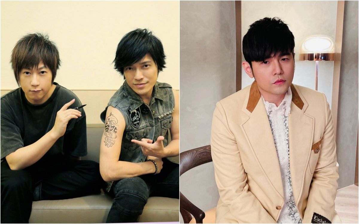 ▲周杰倫（右）恭喜怪獸（左圖右）當爸，並詢問阿信是否知情。（圖／五月天怪獸臉書、周杰倫IG）