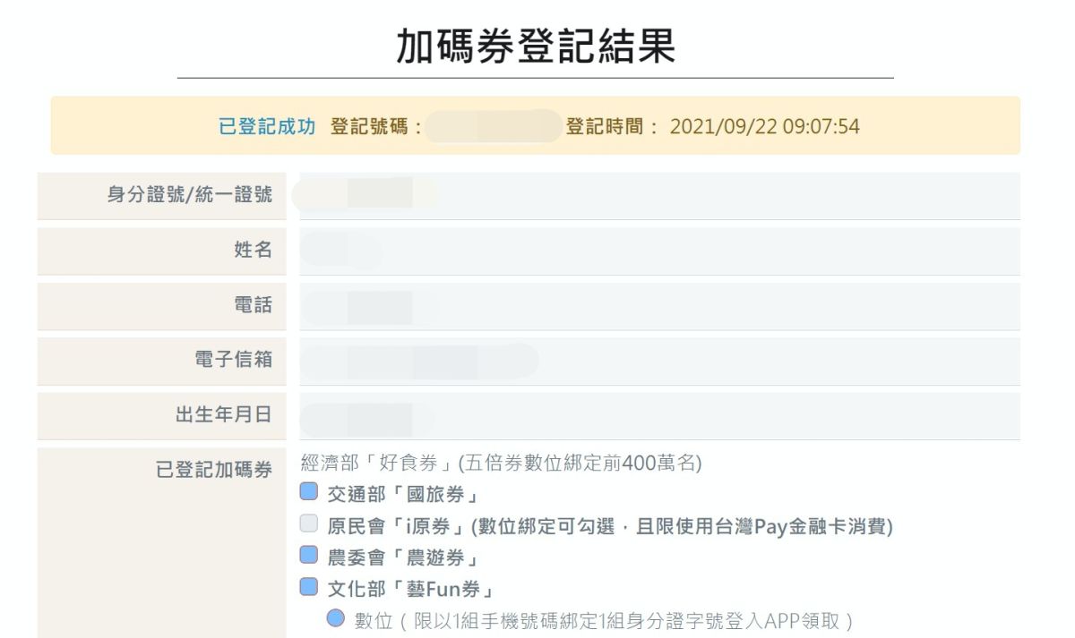 ▲振興五倍券22日起開放數位綁定，許多民眾為搶快，頻發生將個人資料輸入錯誤的情形。（圖／截取自五倍券官網）