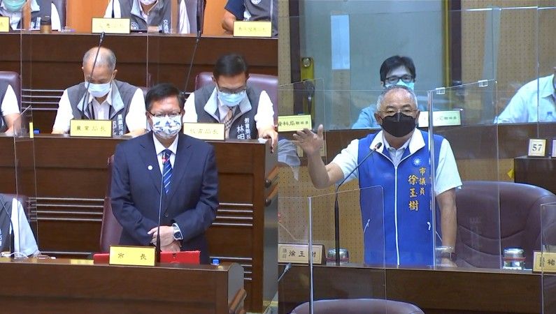 ▲徐玉樹說如果鄭有機會高升到中央，希望陳時中真的來代理桃園市長，並強調「我這輩子非常希望質詢他，這個沒血沒淚的部長。」（圖／翻攝桃園市議會直播）