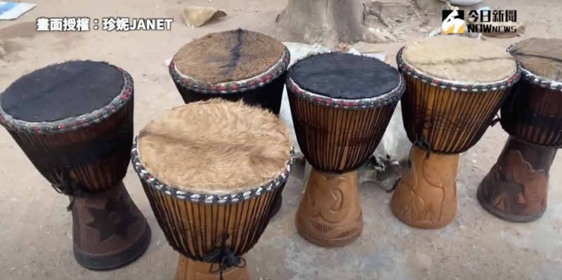 影／非洲迦納傳統樂器　真皮羊皮鼓聲音清脆響亮
