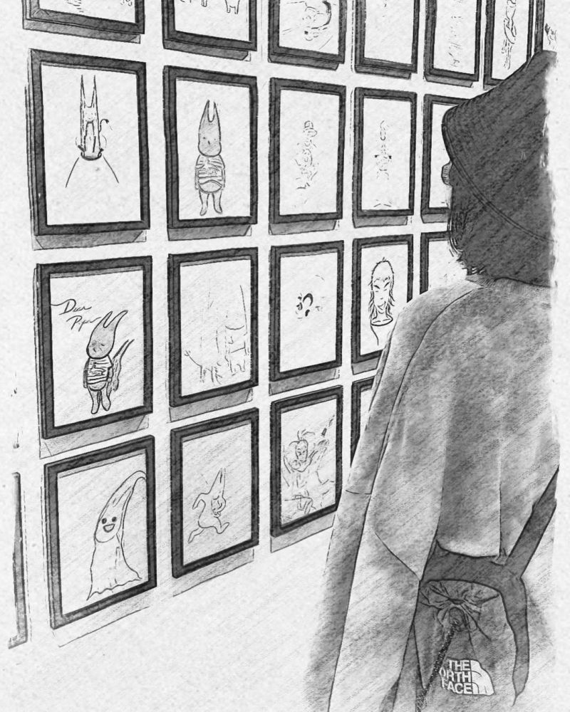 ▲峮峮親自到場欣賞小鬼畫作。(圖/小鬼經紀人IG)