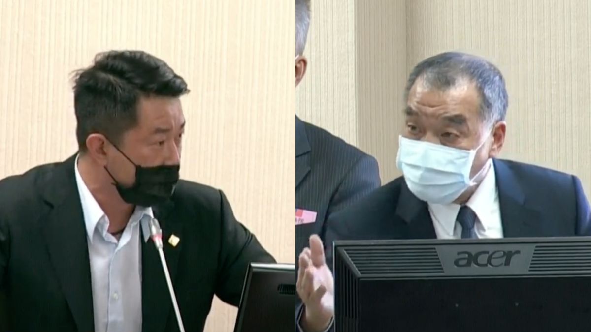 ▲基進黨立委陳柏惟與國防部長邱國正，27日上午在立法院國防外交委員會，因為台語質詢一事唇槍舌戰。（圖／翻攝立法院直播系統）