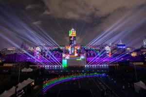 2021國慶總統府光雕 ▲2021年國慶總統府光雕秀。(圖/文化總會提供)