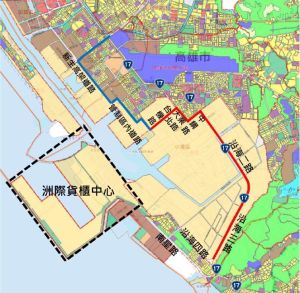 ▲小港沿海路貨櫃車專用道可望於2023年2月提前完工通車。（圖：立委賴瑞隆辦公室提供）