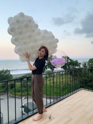王瞳 ▲王瞳在宜蘭慶祝35歲生日,許願疫情盡快平息。(圖/民視提供)