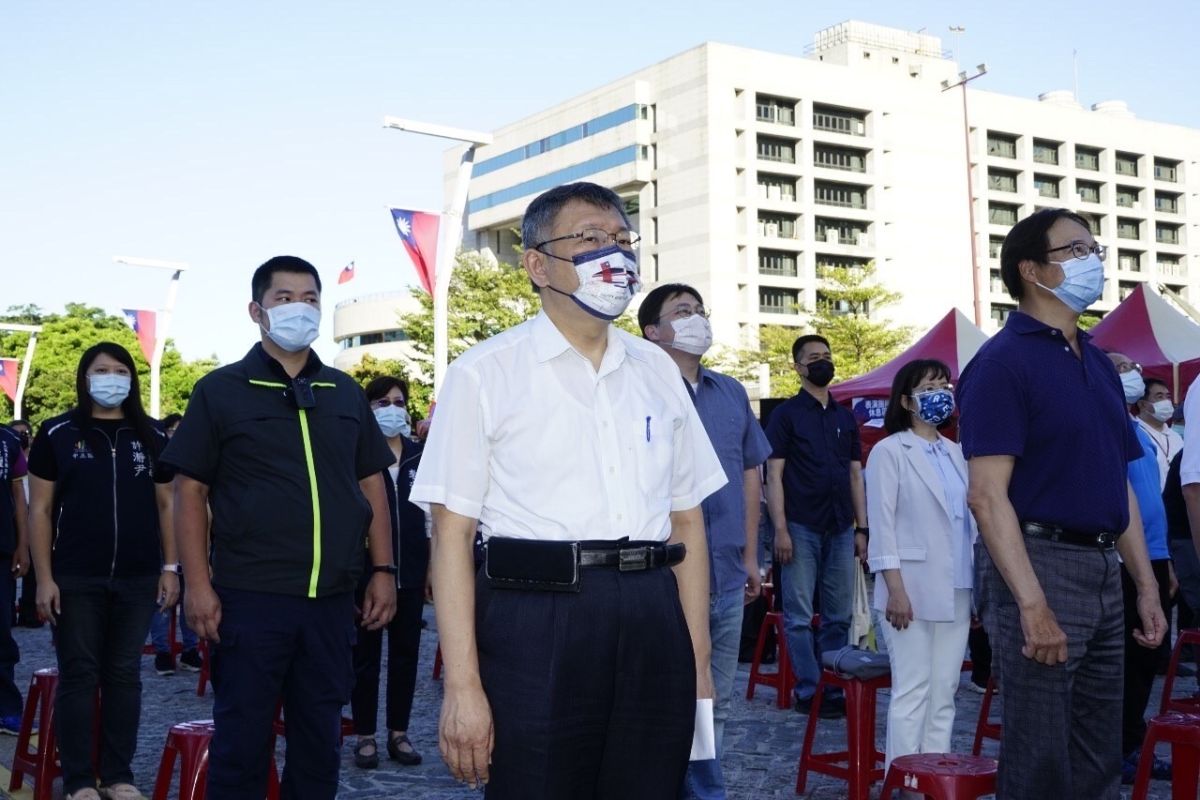 ▲台北市長柯文哲出席市府國慶升旗典禮。(圖/北市府提供)