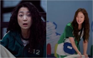▲全昭旻(右)百分百還原《魷魚遊戲》中的「韓美女」角色。(圖/Netflix、Running Man YouTube) ▲全昭旻(右)百分百還原《魷魚遊戲》中的「韓美女」角色。(圖/Netflix、Running Man YouTube)