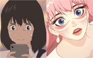 ▲《龍與雀斑公主》主角鈴、貝兒(右)分為別受創傷的女高中生,以及在虛擬世界中大受歡迎的歌手。(圖/車庫娛樂) ▲《龍與雀斑公主》主角鈴、貝兒(右)分為別受創傷的女高中生,以及在虛擬世界中大受歡迎的歌手。(圖/車庫娛樂)