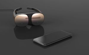 ▲HTC今（15）發布首款結合手機使用情境同時提供完整VR應用內容的沉浸式VR眼鏡VIVE Flow。（圖／HTC提供）
