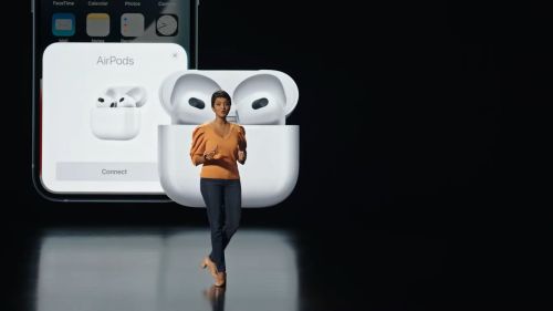 ▲AirPods 3終於亮相。（圖／翻攝蘋果直播畫面）