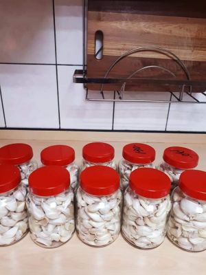 蒜頭 ▲蒜頭剝開曬乾,塞進玻璃罐並冷藏,可以延長食用期限。(圖/取自《家常菜》)