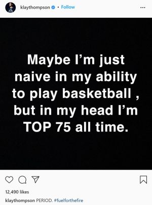 ▲Klay Thompson在IG為自己打氣。(圖/Klay ThompsonIG) ▲Klay Thompson在IG為自己打氣。(圖/Klay ThompsonIG)
