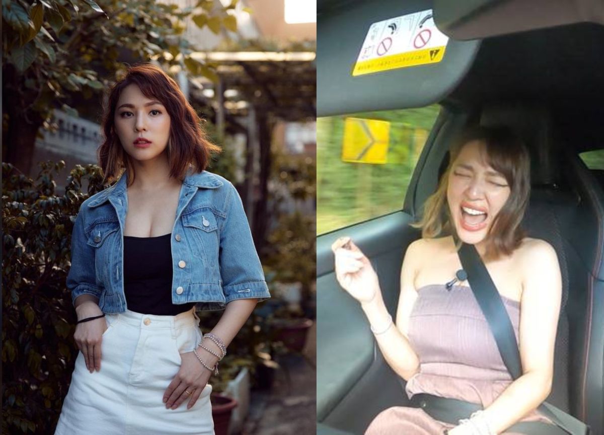 ▲熊熊在車上「劇烈搖晃」毀形象。(圖/熊熊IG、TVBS提供)