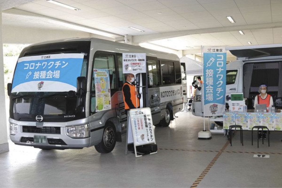 ▲東京首度推出疫苗巴士，希望藉此提升年輕族群的疫苗覆蓋率。（圖／翻攝自東京都江東區）