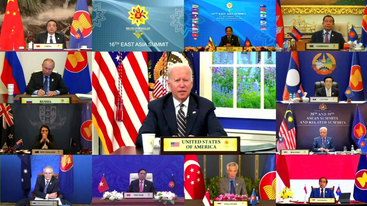 ▲美國總統拜登、日本首相岸田文雄出席ASEAN視訊峰會時，皆強調台海和平穩定的重要性。（圖／美聯社／達志影像）