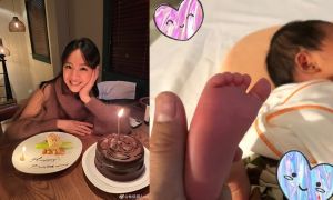 林依晨 ▲林依晨發微博曬出愛女的腳掌。(圖/翻攝林依晨微博)