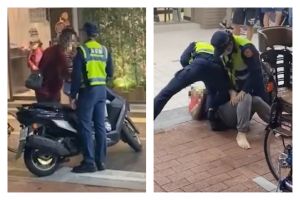 男違規停車不聽勸!大聲囂張嗆員警 遭壓制後民眾爆歡呼