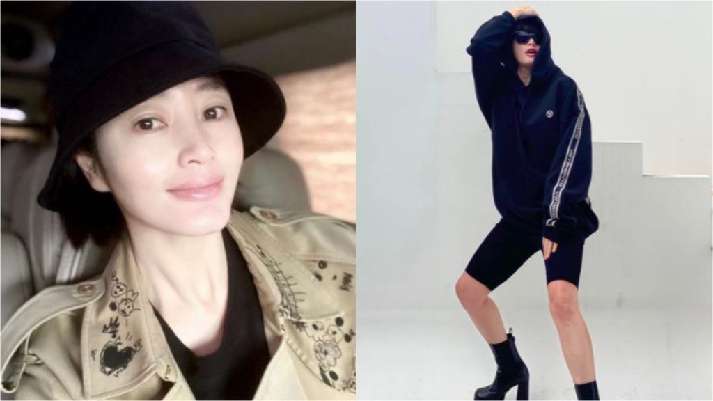 ▲金憓秀近來曬出穿著緊身馬褲的照片，照片中露出令人稱羨的筆直雙腿。（圖／翻攝金憓秀IG）