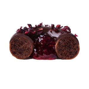 ▲GODIVA莓果夾心黑巧波堤圈，內餡滿滿超誘人。（圖／Mister Donut提供）