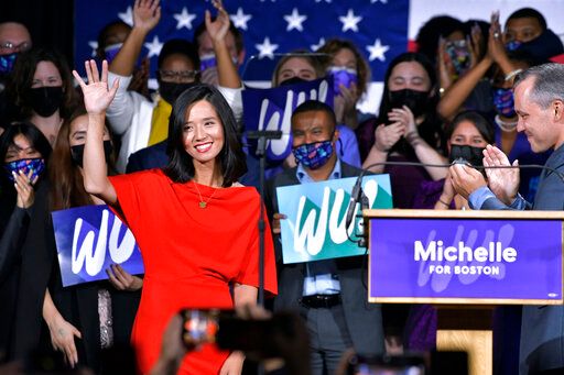 ▲台灣移民第2代的吳弭(Michelle Wu)當選,成為波士頓首位亞裔女市長。(圖/美聯社/達志影像)