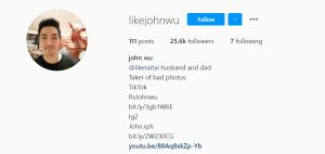 ▲John的IG介紹欄仍寫著「理科太太的先生」,夫妻也還互相追蹤。(圖/john wu IG) ▲John的IG介紹欄仍寫著「理科太太的先生」,夫妻也還互相追蹤。(圖/john wu IG)