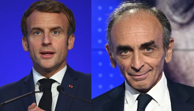 ▲法國總統大選最新民調顯示，將由現任總統馬克宏對決極右翼名嘴澤穆爾。美聯社（圖／美聯社／達志影像）