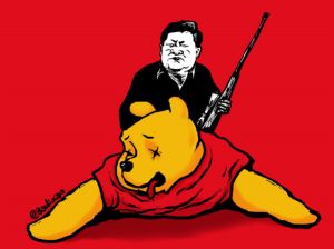 ▲中國異議漫畫家「巴丟草」一系列批評中國時政的作品，包含習近平獵殺小熊維尼，將在義大利布雷西亞展出。（圖／翻攝自巴丟草推特）