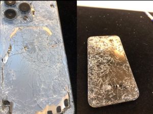 ▲原PO的iPhone13 Pro 被車子輾過，豈料鏡頭卻毫髮無傷。（圖／翻攝自PTT）