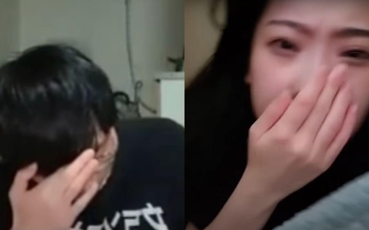 ▲金玉芬(右)跟粉絲的互動讓觀眾與A男(左)傻眼。(圖/翻攝afreeca TV)