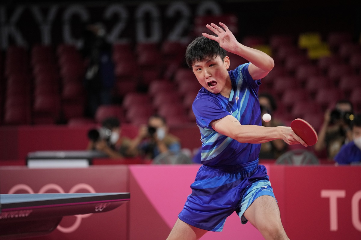 ▲日本桌球名將張本智和。（圖／美聯社／達志影像）