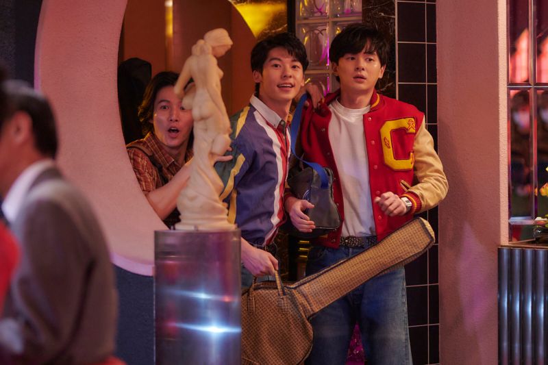 ▲林禹（左起）、許光漢、張軒睿演出社團同學。（圖／Netflix、百聿數碼提供）