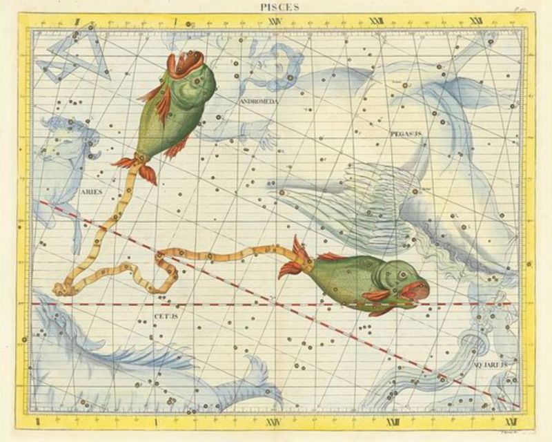 ▲亞當斯舉英國首任皇家天文學家佛蘭斯蒂德（John Flamsteed）所畫的《雙魚座》為自己的說法佐證。（圖／翻攝自維基百科）
