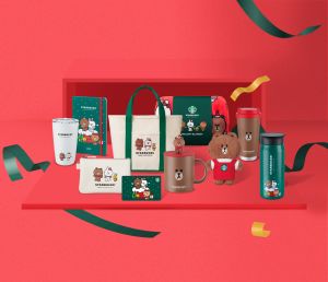 最強乾爹!命名動物催生「貘斯霸尬」 熊大攜星巴克爭寵 ▲LINE FRIENDS + STARBUCKS,2021耶誕聯名系列。(圖/翻攝自Cherng FB、星巴克提供)