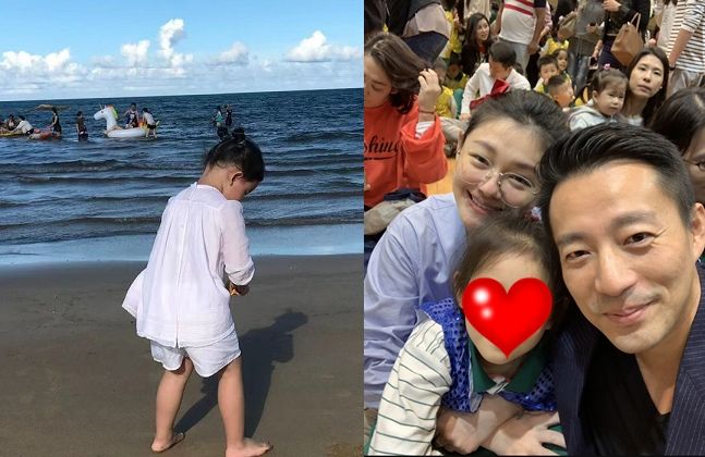 ▲汪小菲思女心切,凌晨貼出小玥兒在海邊嬉戲照片。(圖/翻攝汪小菲微博)