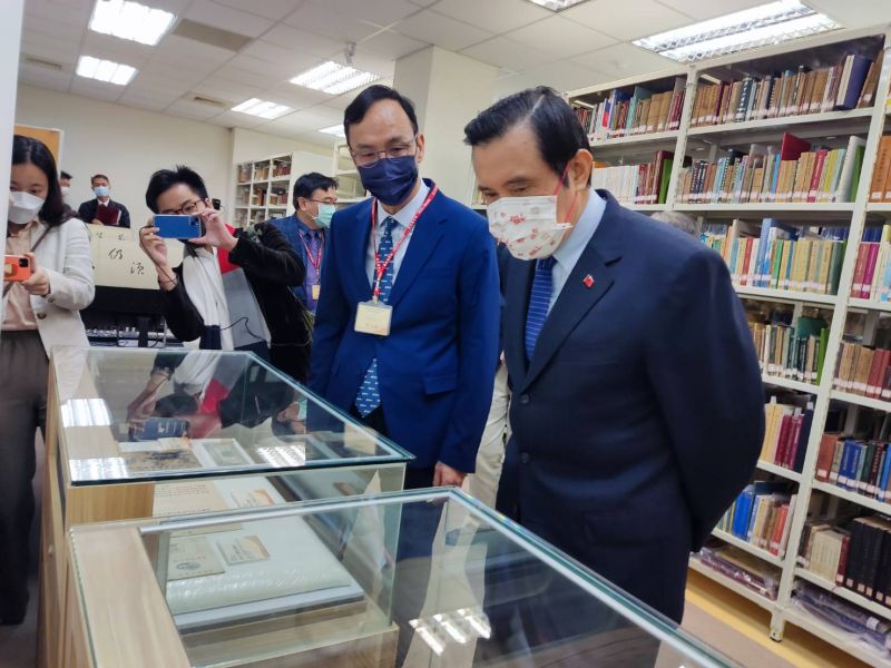 ▲前國民黨主席朱立倫、前總統馬英九出席「中國國民黨史啟用典禮」。（圖／文傳會提供2021.12.07）