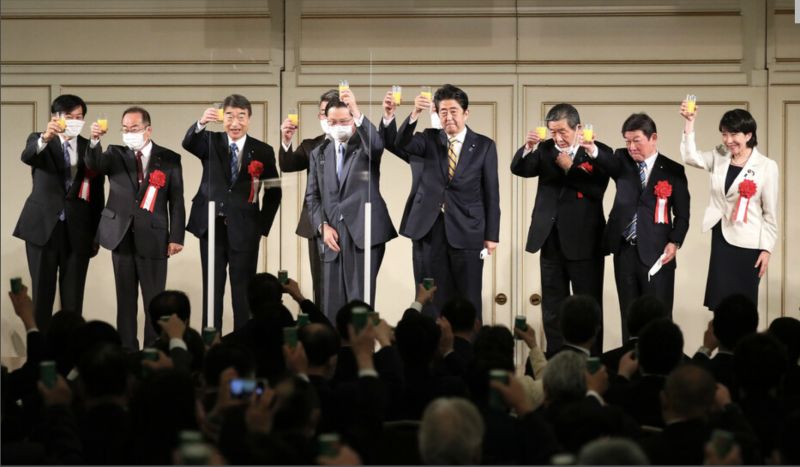 ▲日本前首相安倍晉三於2021年11月接任自民黨最大派系「清和會」會長。（圖／翻攝自時事通信社）