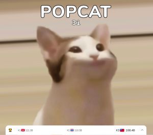 ▲「PopCat」是一款網頁遊戲,玩法很陽春,就是用手指、滑鼠、鍵盤瘋狂點擊,卻讓全球玩家陷入瘋狂。(圖/記者黃韻文拍攝) ▲「PopCat」是一款網頁遊戲,玩法很陽春,就是用手指、滑鼠、鍵盤瘋狂點擊,卻讓全球玩家陷入瘋狂。(圖/記者黃韻文拍攝)