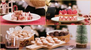 報導 ▲千巧蛋糕甜點的草莓奶香QQ餅(上圖左),每一顆都吃得到滿滿的綜合堅果與果乾;Aluvbe艾樂比的法式草莓蛋糕(上圖右)被選為全台10大必吃草莓蛋糕;杏芳食品的草莓乳酪球和巧克力布朗尼(下圖)同樣大人小孩都不能錯過。(圖/NOWnews攝)